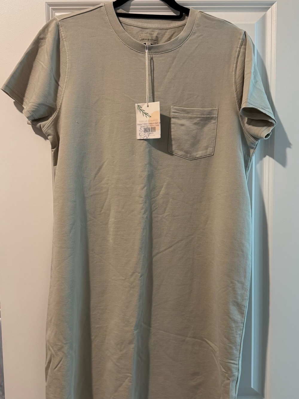 NWT Thread & Supply T-Shirt Dress in Soft Grey/Sage